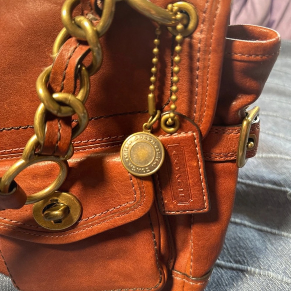Vintage Coach 65th anniversary legacy Leigh cognac leather satchel - Picture 4 of 15